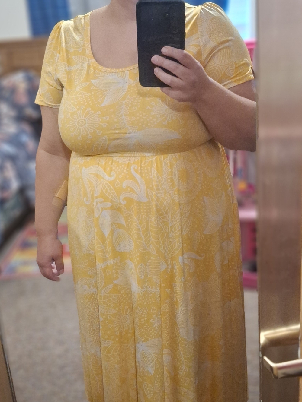 LuLaRoe Yellow and White Floral Maxi Dress
